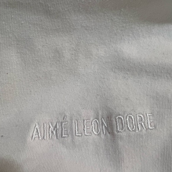 Aime Leon Dore Men's White Shirt XS Short Sleeves Crew POOR CONDITION (Dye It) - Picture 6 of 6